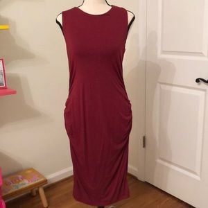 Red Maternity Bodycon Dress